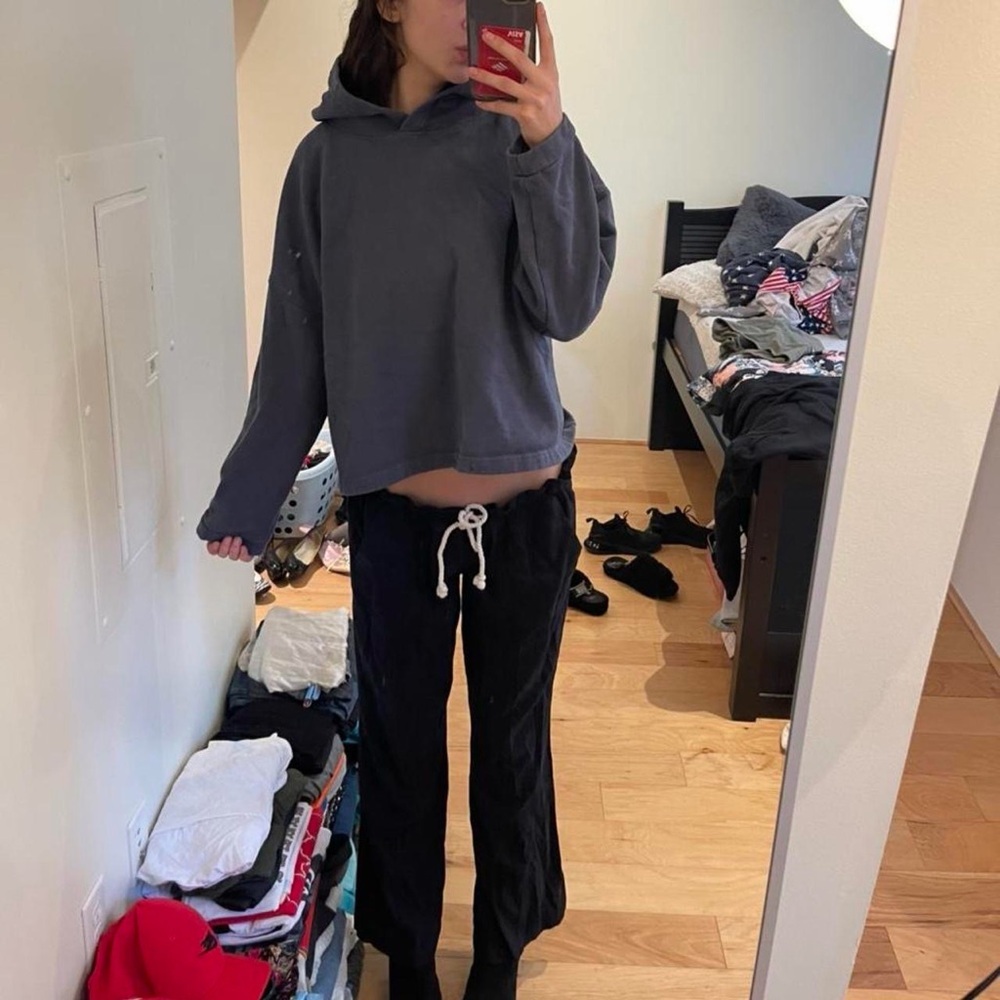 dip blue Cropped Hoodie